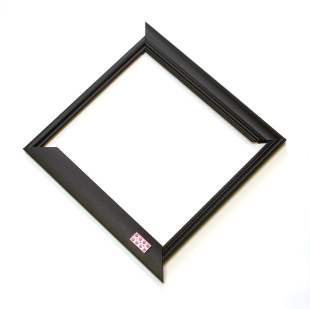 Day 12. Framed. Upcycled wood frames, found lego piece, paint. © Blandine Hallé 2015