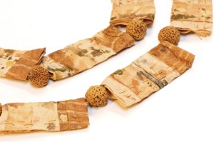 Day 31, ode to country, close up. Paper, quandong seeds, natural dies, threads. © Blandine Hallé 2015